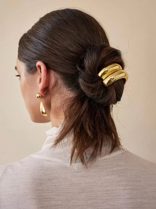 İkili Görünüm Oval Gold Plaka Lastik Toka